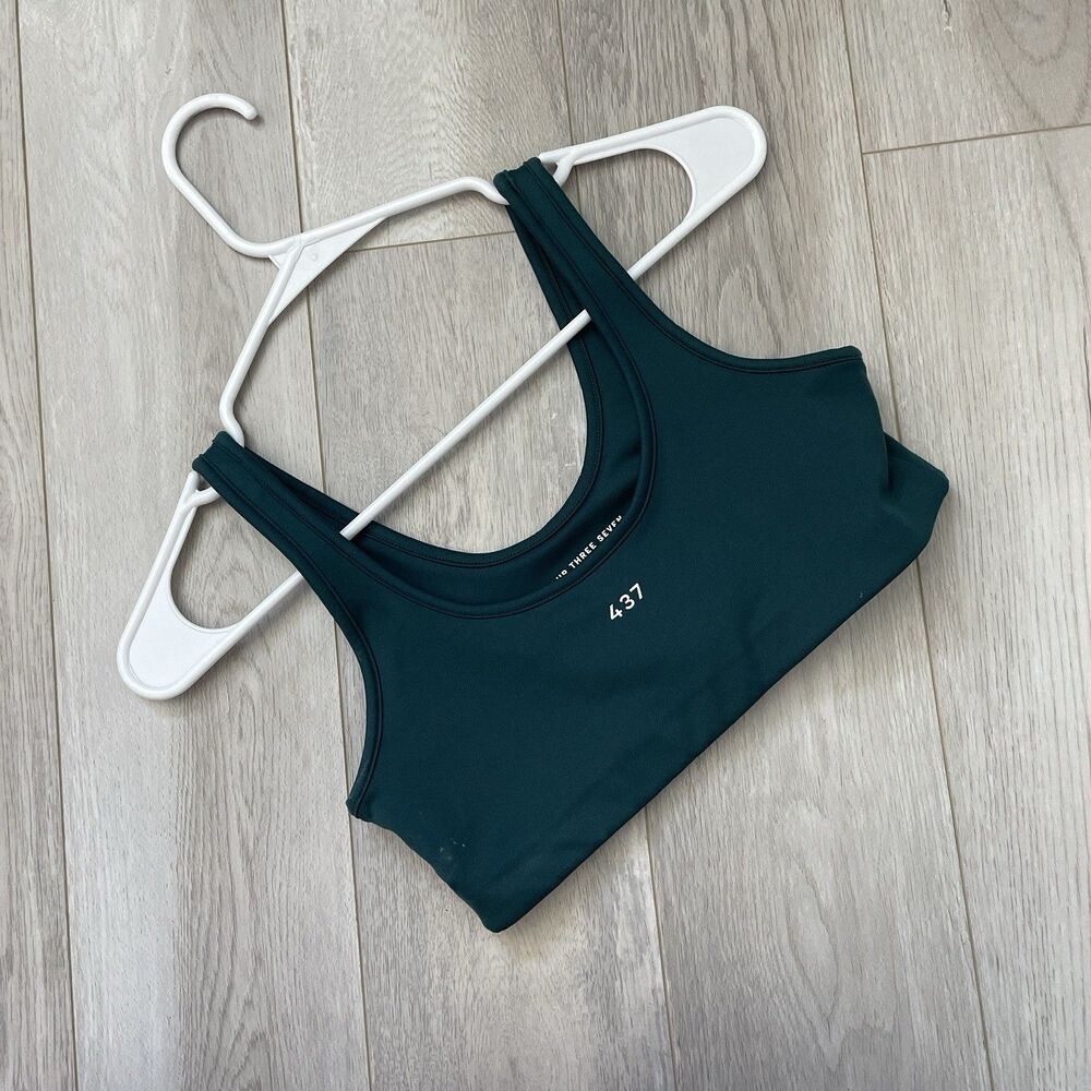 437 Sports Bra scoop neck pullover womens Teal (small) workout activewear gym